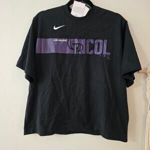 NWT Nike Colorado Rockies Baseball Black Purple SS Tee Size M Medium